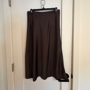 NWT & NBW Chocolate Brown Silk Slip Skirt
